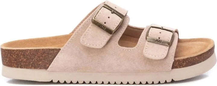 Women's Flat Sandals In Beige