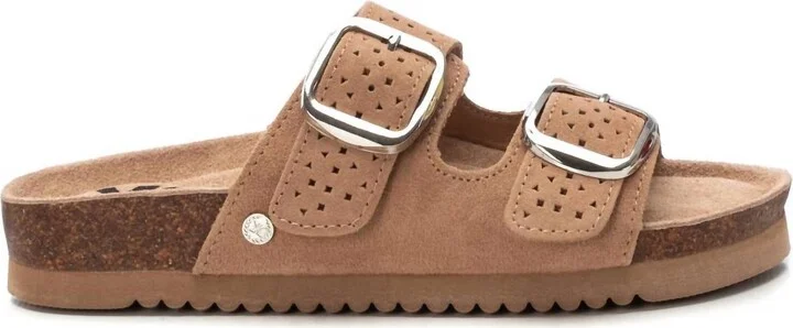 Women's Flat Sandals In Camel