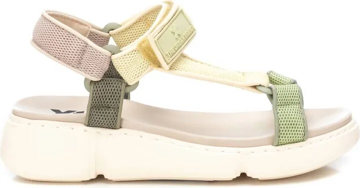 Women's Flat Sandals In Kakhi
