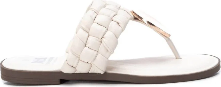 Women's Flat Sandals In Open White