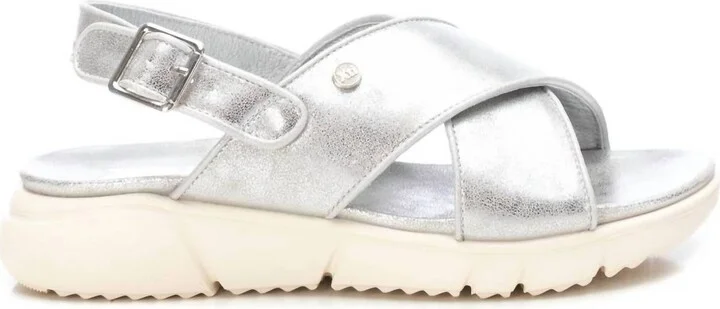 Women's Flat Sandals In Silver