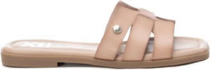 Women's Flat Sandals In Taupe