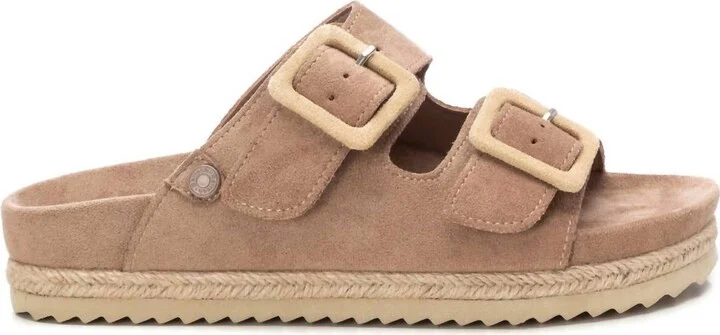Women's Flat Sandals In Taupe