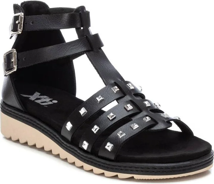 Women's Flat Sandals With Gold Studs By Xti - Image 2