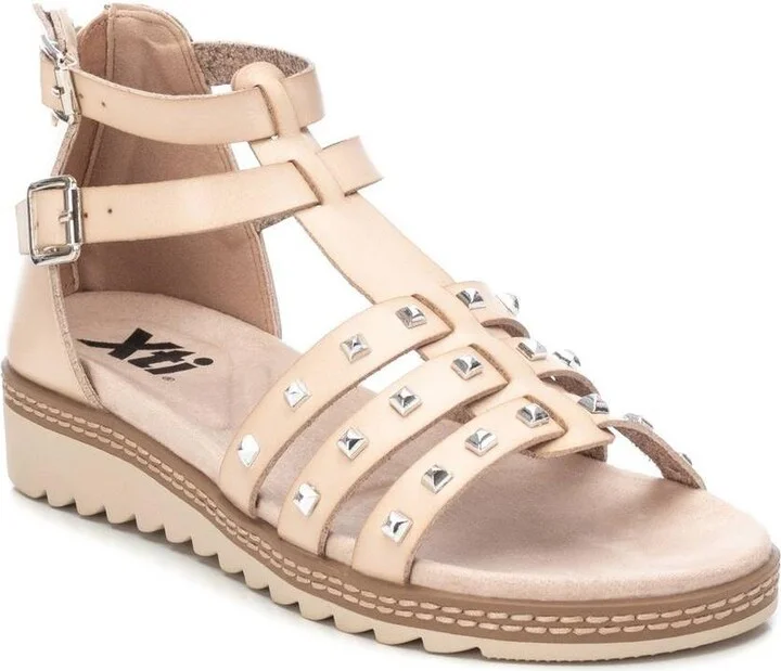 Women's Flat Sandals With Gold Studs By Xti - Image 4