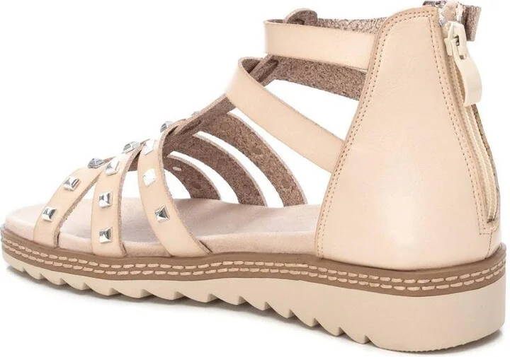 Women's Flat Sandals With Gold Studs By Xti - Image 6