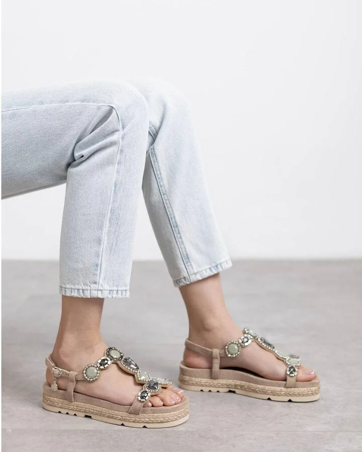 Women's Flat Suede Sandals By Xti - Image 3