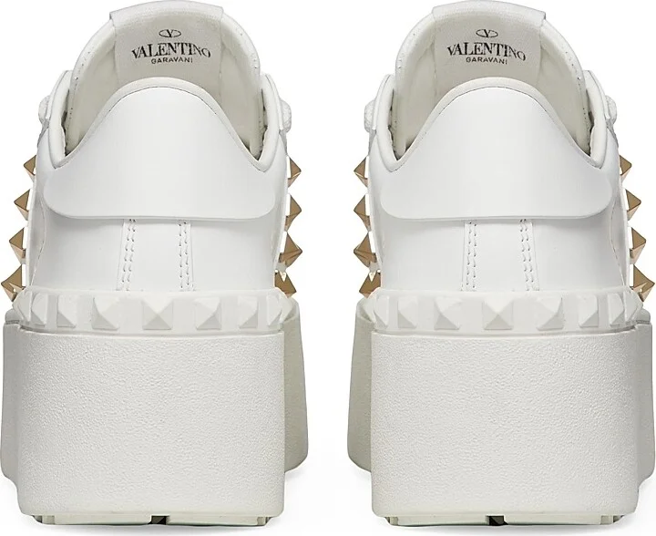 Women's Flatform Rockstud Untitled Sneakers In Calfskin - White - Size 7 - Image 3
