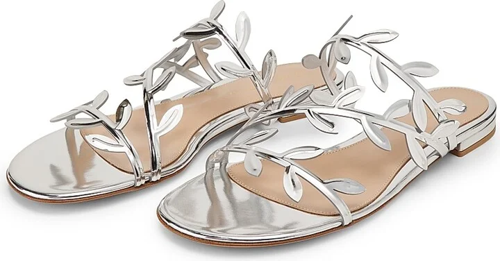 Women's Flavia Metallic Leather Flat Sandals - Mekong - Size 6 - Image 6