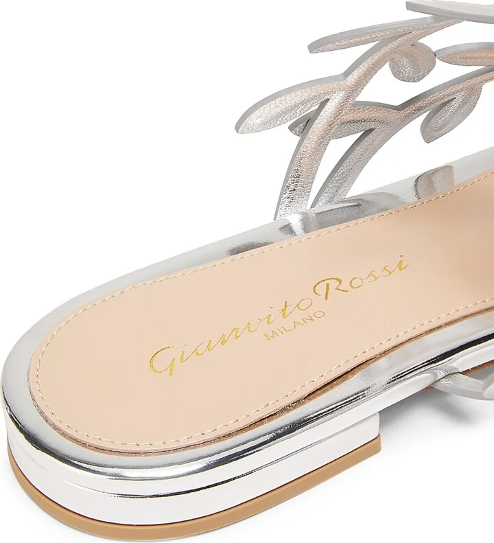 Women's Flavia Metallic Leather Flat Sandals - Mekong - Size 6 - Image 10