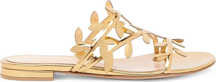 Women's Flavia Metallic Leather Flat Sandals - Mekong - Size 6