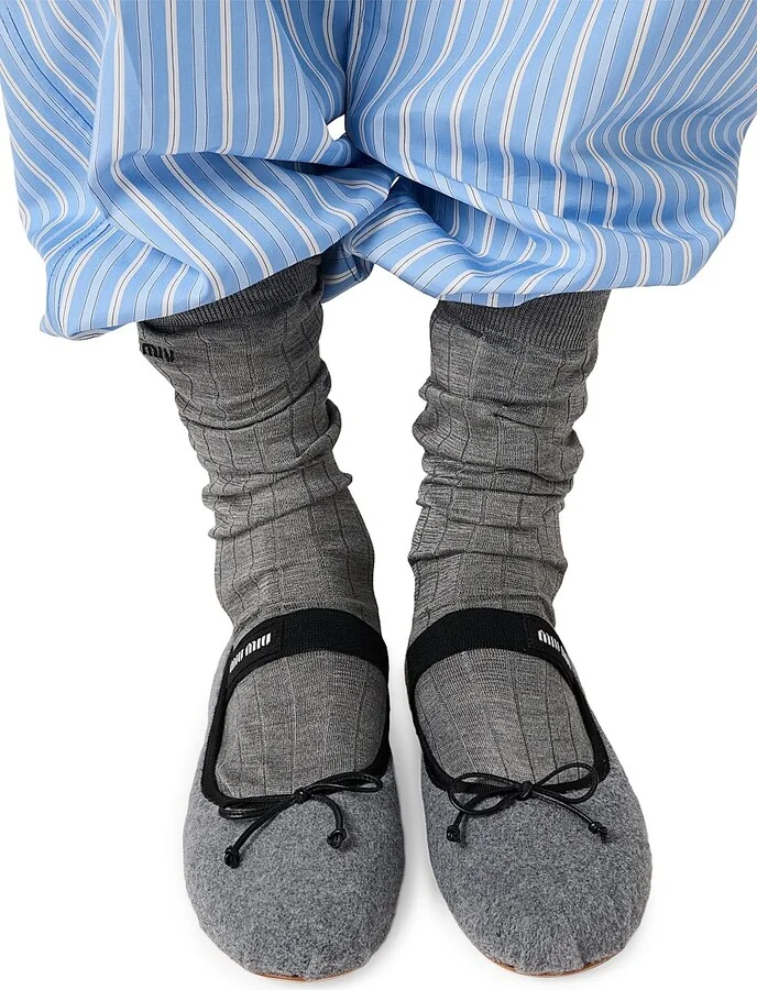 Women's Fleece Ballerinas - Grey - Size 5 - Image 2