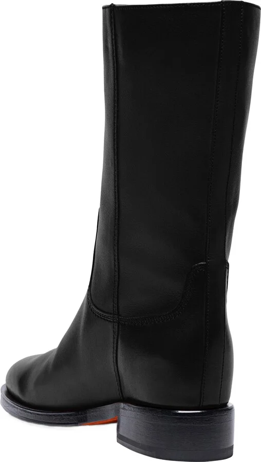 Women's Fleeces Black Leather Boot - Image 3