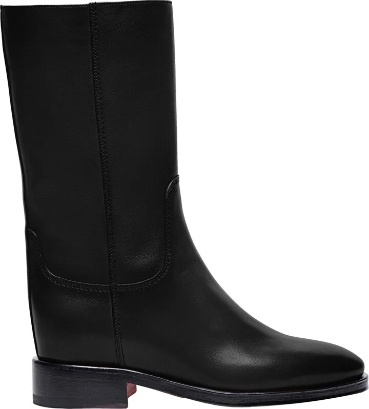 Women's Fleeces Black Leather Boot - Image 6