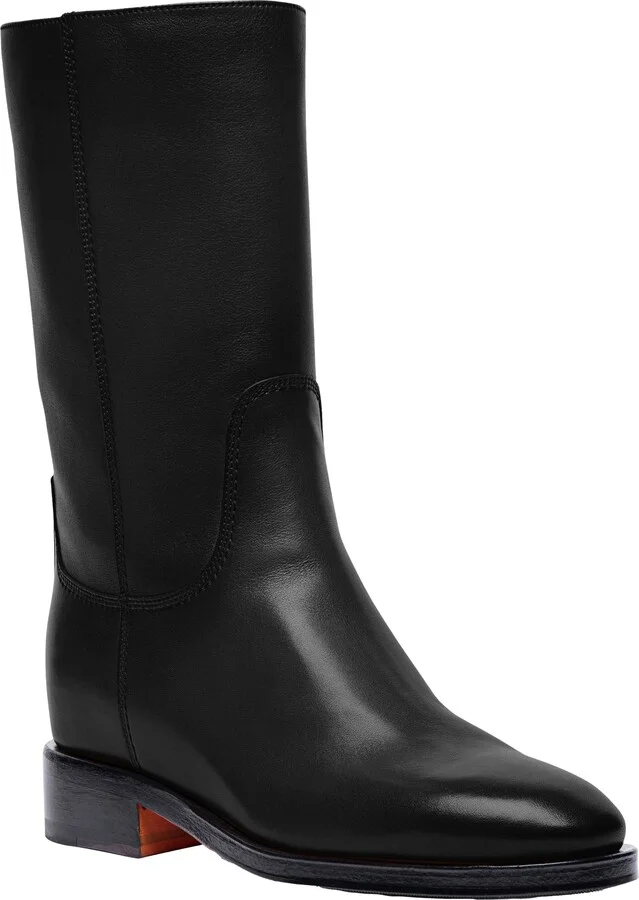 Women's Fleeces Black Leather Boot - Image 7