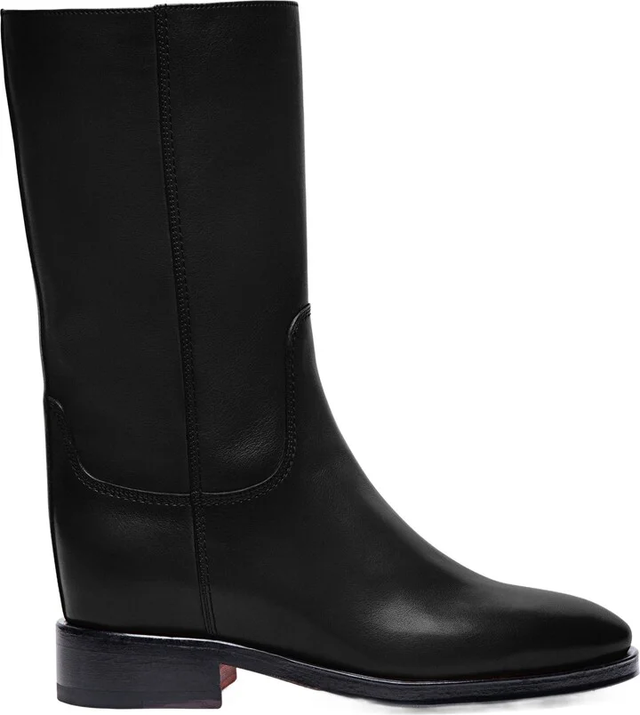 Women's Fleeces Black Leather Boot