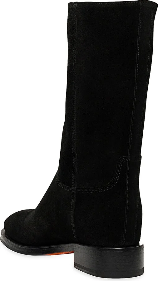 Women's Fleeces Suede Mid-Calf Boots - Black - Size 5 - Image 3