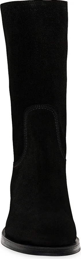 Women's Fleeces Suede Mid-Calf Boots - Black - Size 5 - Image 6