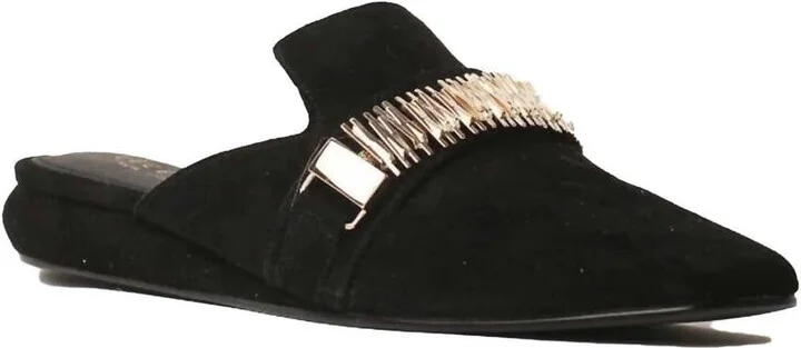 Women's Flipper Mule In Black Suede