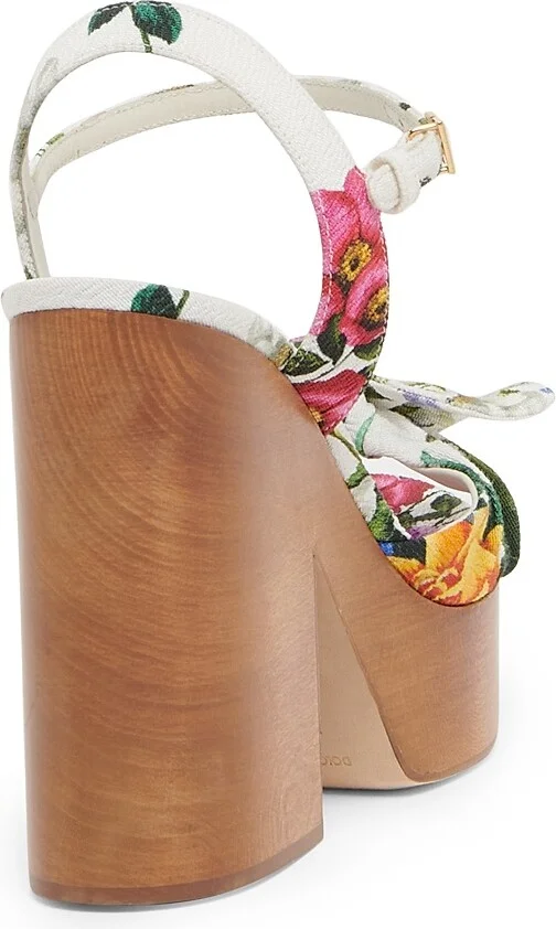 Women's Floral 125MM Platform Wedge Sandals - Size 6 - Image 3