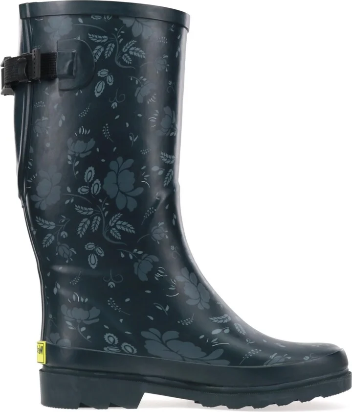 Women's Floral Adjustable Calf Rain Boot