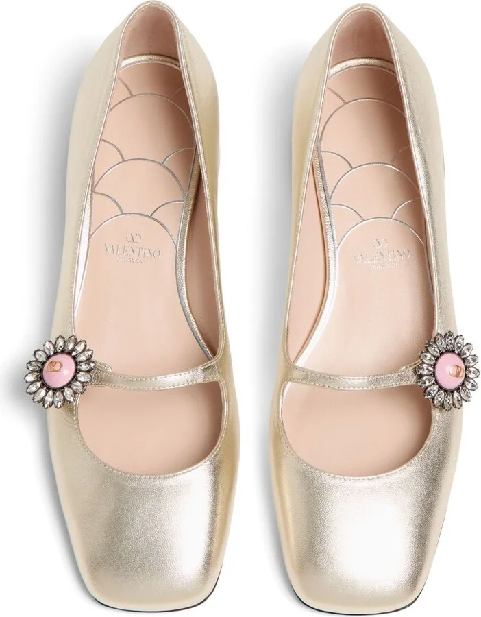 Women's Floral Appliqué Ballerina Shoes - Image 2