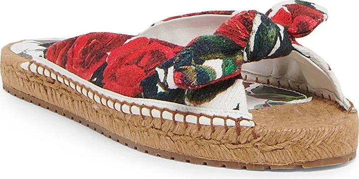 Women's Floral Cotton-Blend Espadrille Flats - Size 5 - Image 2