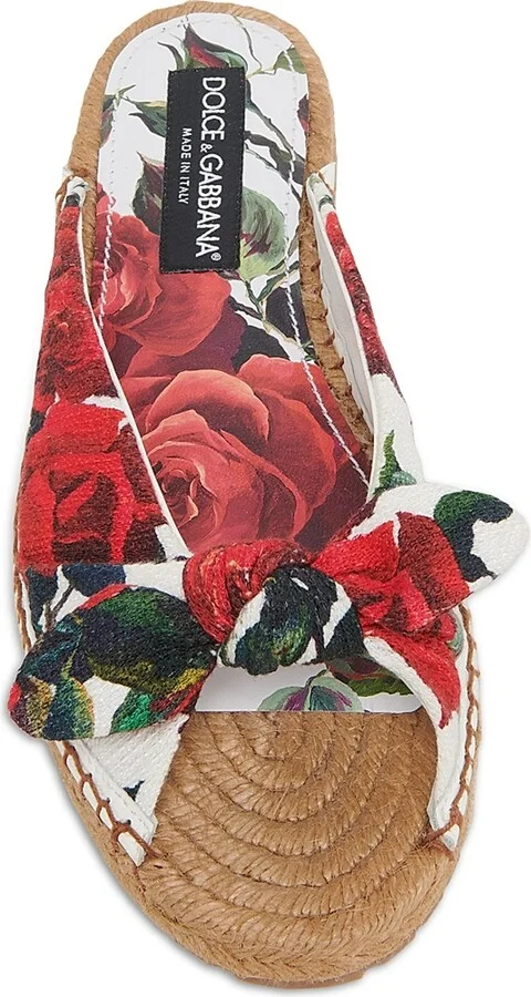 Women's Floral Cotton-Blend Espadrille Flats - Size 5 - Image 4