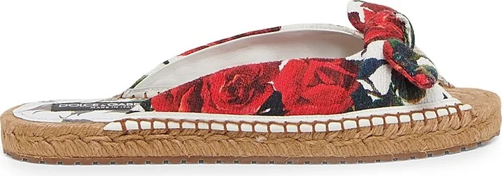 Women's Floral Cotton-Blend Espadrille Flats - Size 5