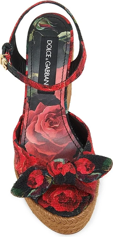 Women's Floral Espadrille Wedge Sandals - Size 5 - Image 4