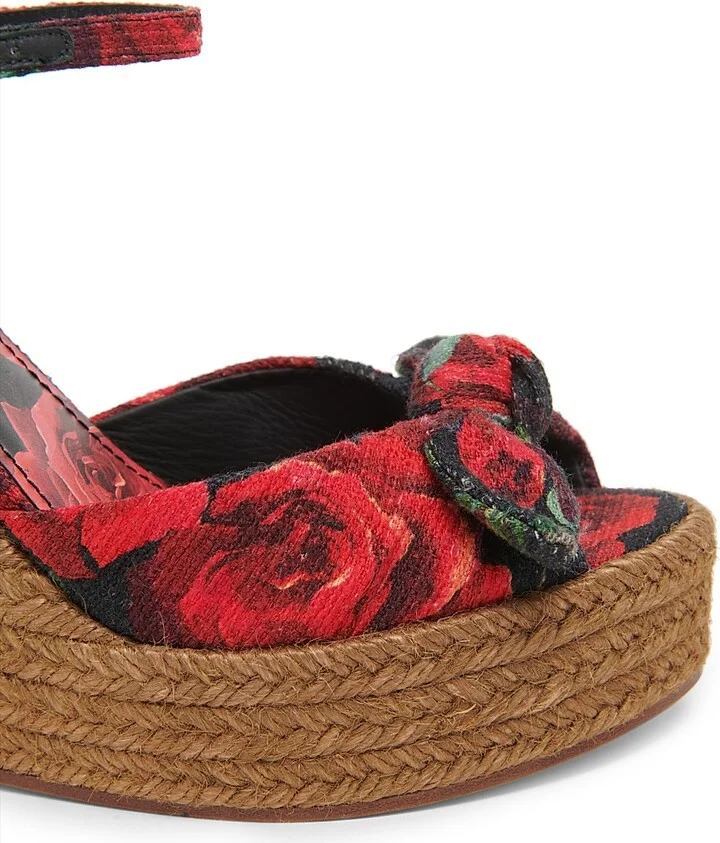 Women's Floral Espadrille Wedge Sandals - Size 5 - Image 5