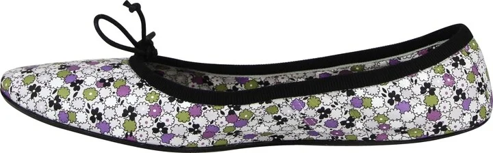 Women's Floral Green / Purple / Black Leather Ballet Flats (39 EU / 9 US) - Image 7