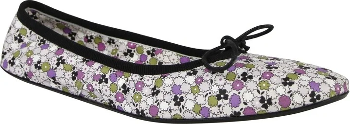 Women's Floral Green / Purple / Black Leather Ballet Flats (39 EU / 9 US) - Image 9