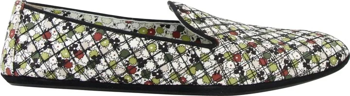 Women's Floral Green / Red / Black Fabric / Leather Ballet Flats (39.5 EU / 9.5 US) - Image 6