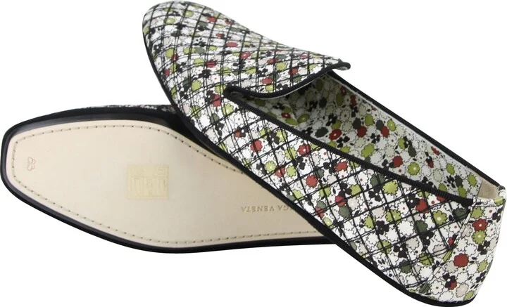 Women's Floral Green / Red / Black Fabric / Leather Ballet Flats (39.5 EU / 9.5 US) - Image 8