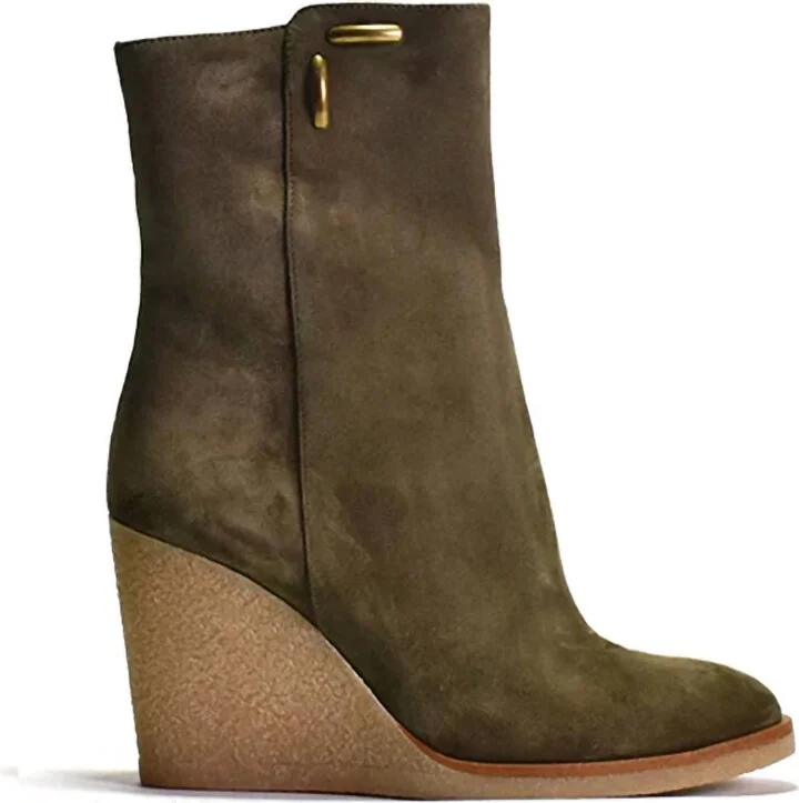 Women's Floriana Heeled Boots In Militare Suede