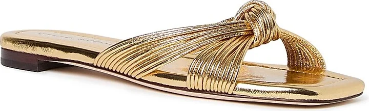 Women's Flossie Knotted Metallic Leather Sandals - Champagne - Size 10.5 - Image 2