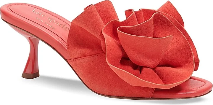 Women's Flourish 65MM Suede Sandals - Ponderosa Red - Size 10 - Image 2