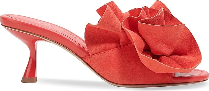 Women's Flourish 65MM Suede Sandals - Ponderosa Red - Size 10