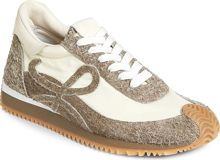 Women's Flow Brushed Suede Runner Sneakers - Khaki Green Soft White - Size 5 - Image 2