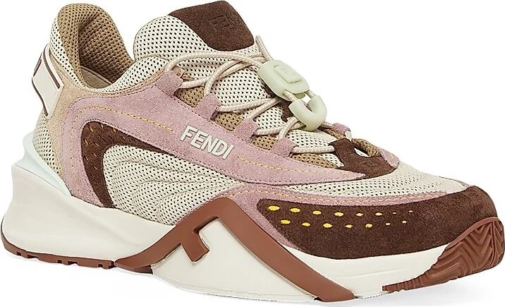 Women's Flow Mesh & Leather Low-Top Sneakers - Mauve Multi - Size 6 - Image 2