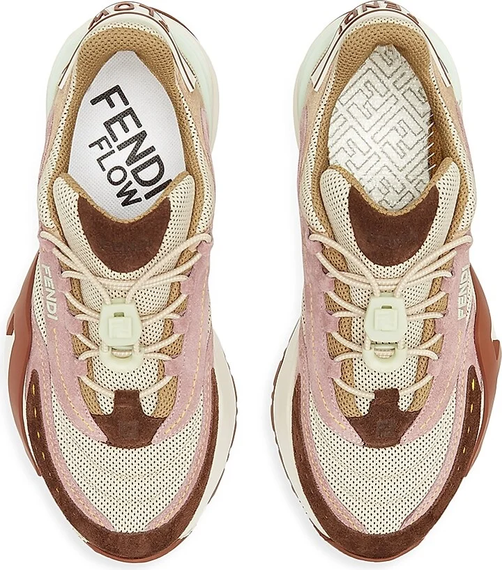 Women's Flow Mesh & Leather Low-Top Sneakers - Mauve Multi - Size 6 - Image 4