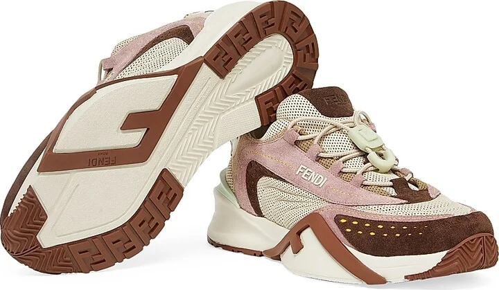 Women's Flow Mesh & Leather Low-Top Sneakers - Mauve Multi - Size 6 - Image 5
