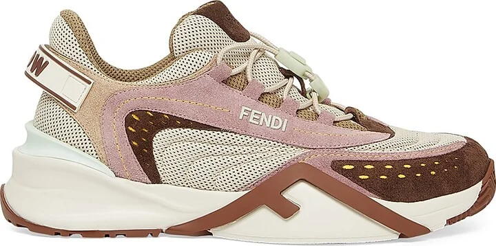 Women's Flow Mesh & Leather Low-Top Sneakers - Mauve Multi - Size 6