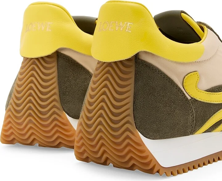 Women's Flow Runner 2.0 Low-Top Sneakers - Cream Yellow Olive Green - Size 5 - Image 4
