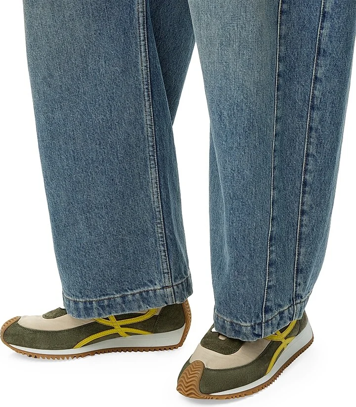 Women's Flow Runner 2.0 Low-Top Sneakers - Cream Yellow Olive Green - Size 5 - Image 5