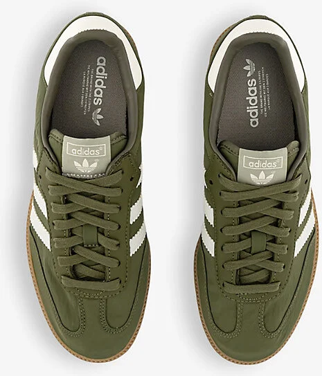 Womens Focus Olive Wonder White Samba Og Logo-Print Woven Low-Top Trainers Eur 36.5 / 3.5 Uk Women - Image 2