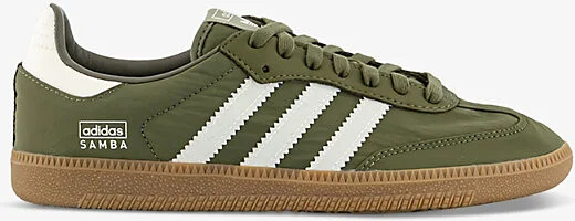 Womens Focus Olive Wonder White Samba Og Logo-Print Woven Low-Top Trainers Eur 36.5 / 3.5 Uk Women