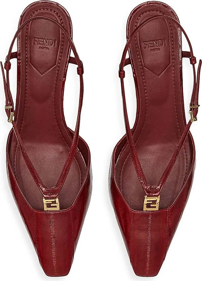 Women's Fold 35MM Eel Slingbacks - Wine - Size 6 - Image 4