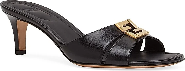 Women's Fold 50MM Leather Mules - Nero - Size 5 - Image 2